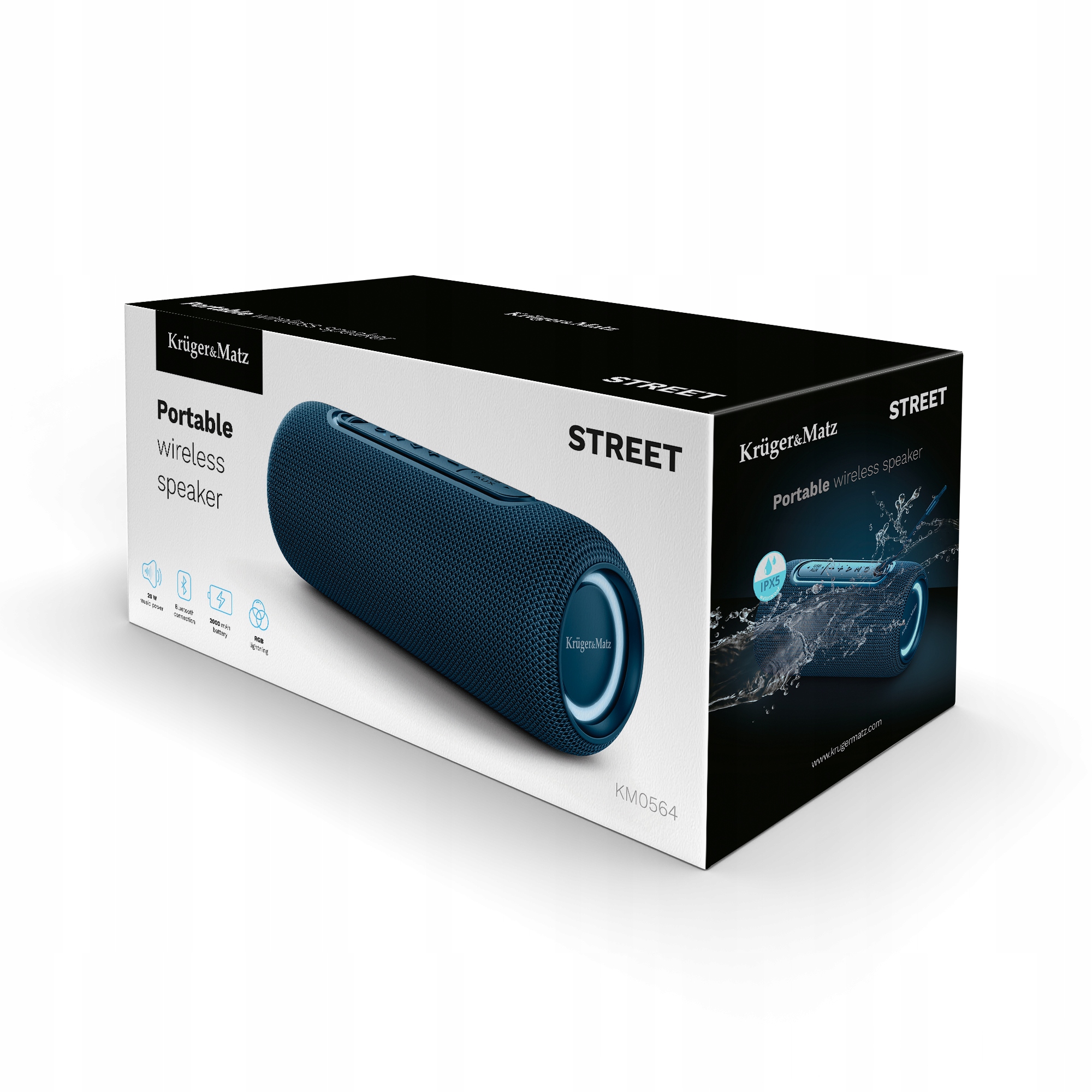 Głośnik bezprzewodowy Kruger&Matz Street 20W Bluetooth 5.0 Usb C niebieski