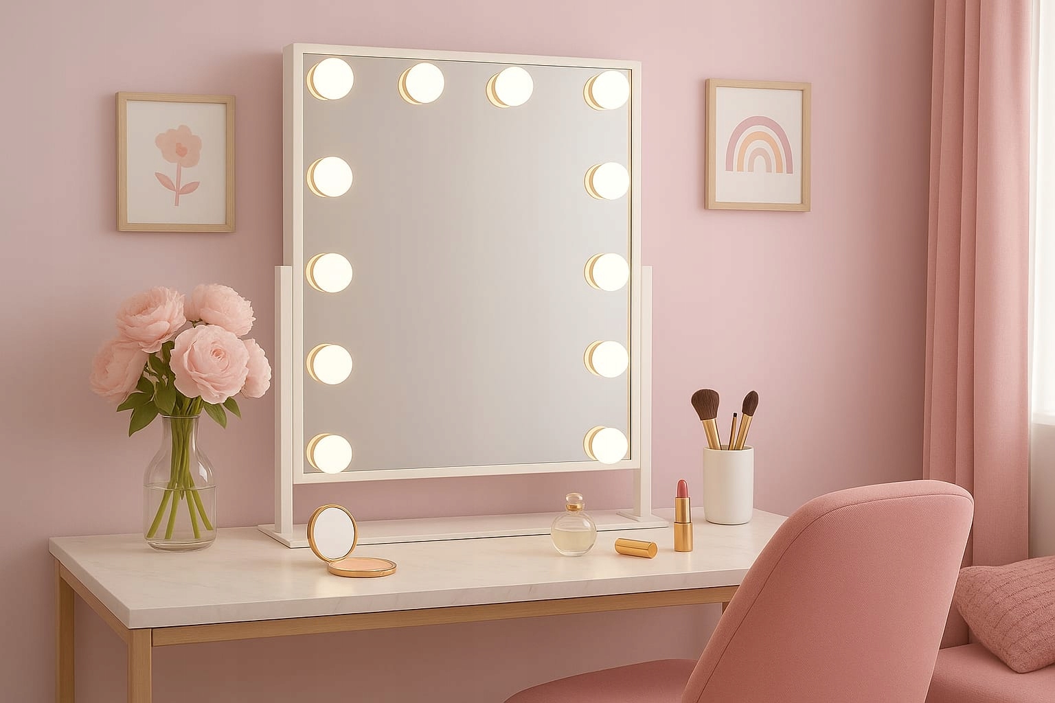 zrcadlo/zrcátko pro kadeřnictví, kosmetika, líčení, moderní stojící obdélník