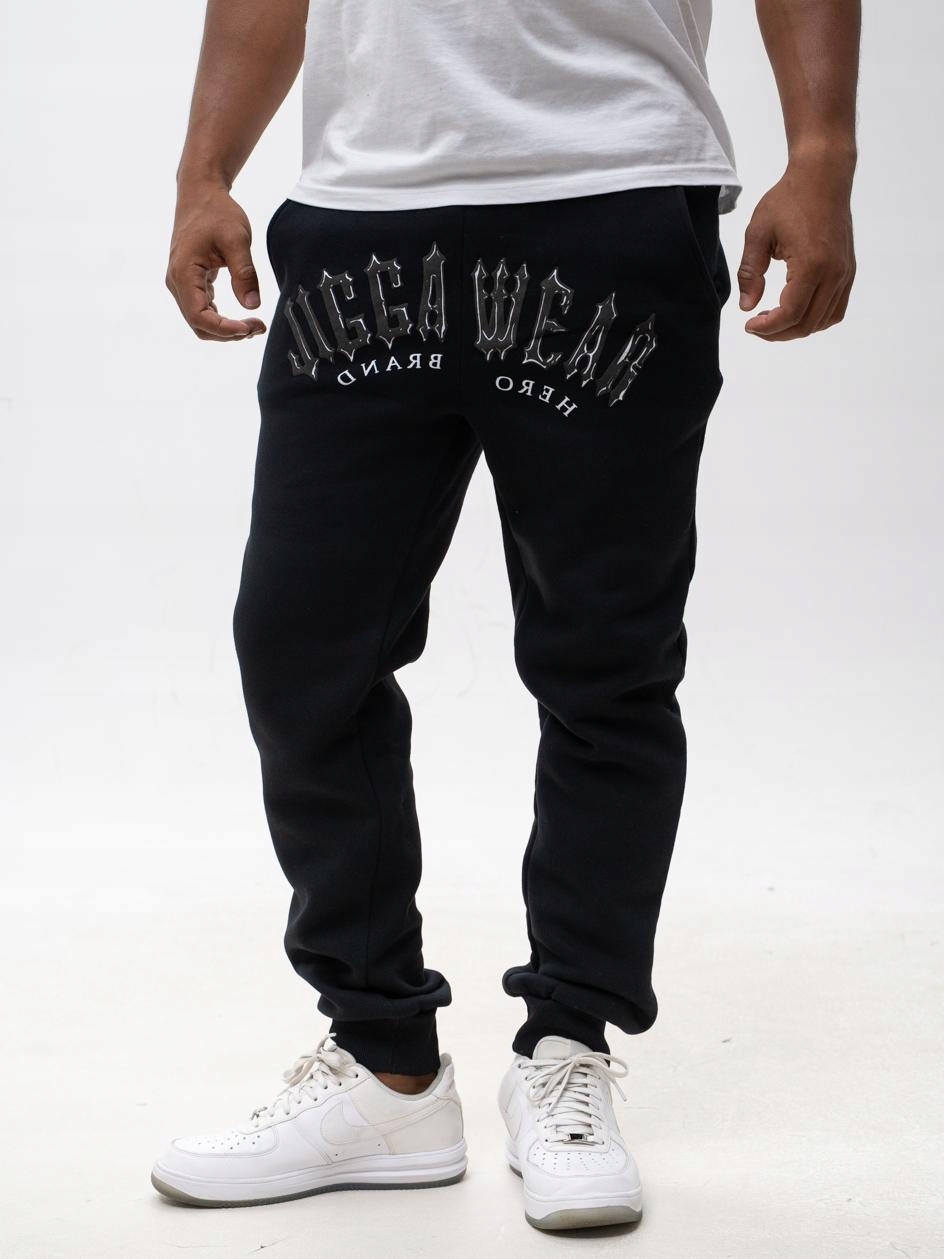 Dresové Kalhoty Regular Na Gumičce Pánské Černé Jigga Trap Logo L