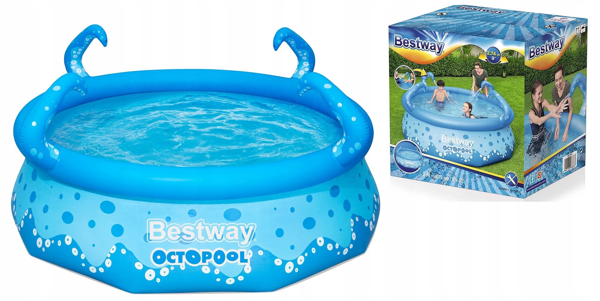 Basen 57397 tryska wodą Dmuchany 274x76 Bestway