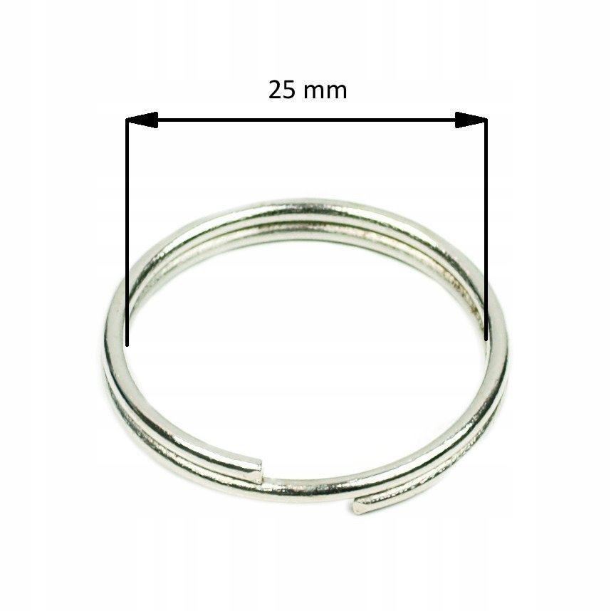 KÓŁKA do BRELOKÓW kluczy sprężyste 25 mm 100 SZT Marka 3D Rings