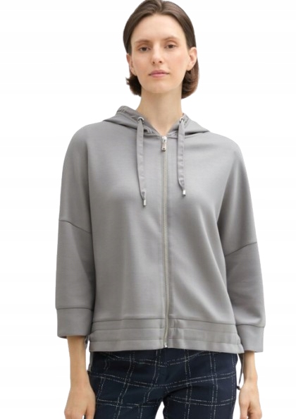 Tom Tailor Šedá Mikina S Kapucí S 3/4 Rukávem J2E