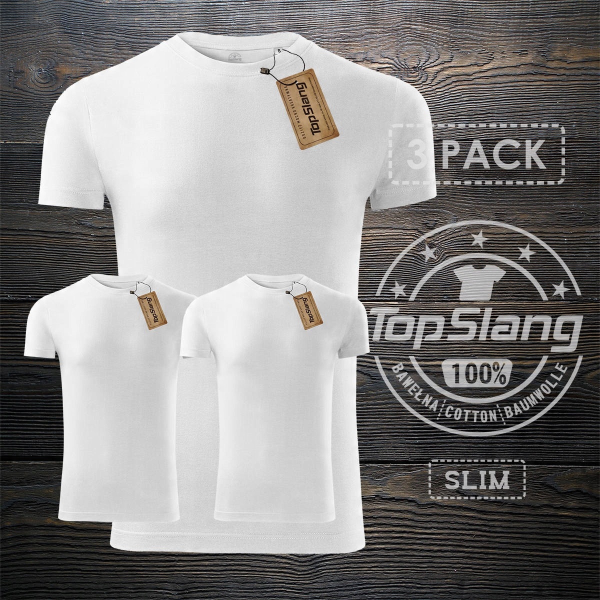 

Koszulka męska bawełniana biała t-shirt na Wf 3PAK