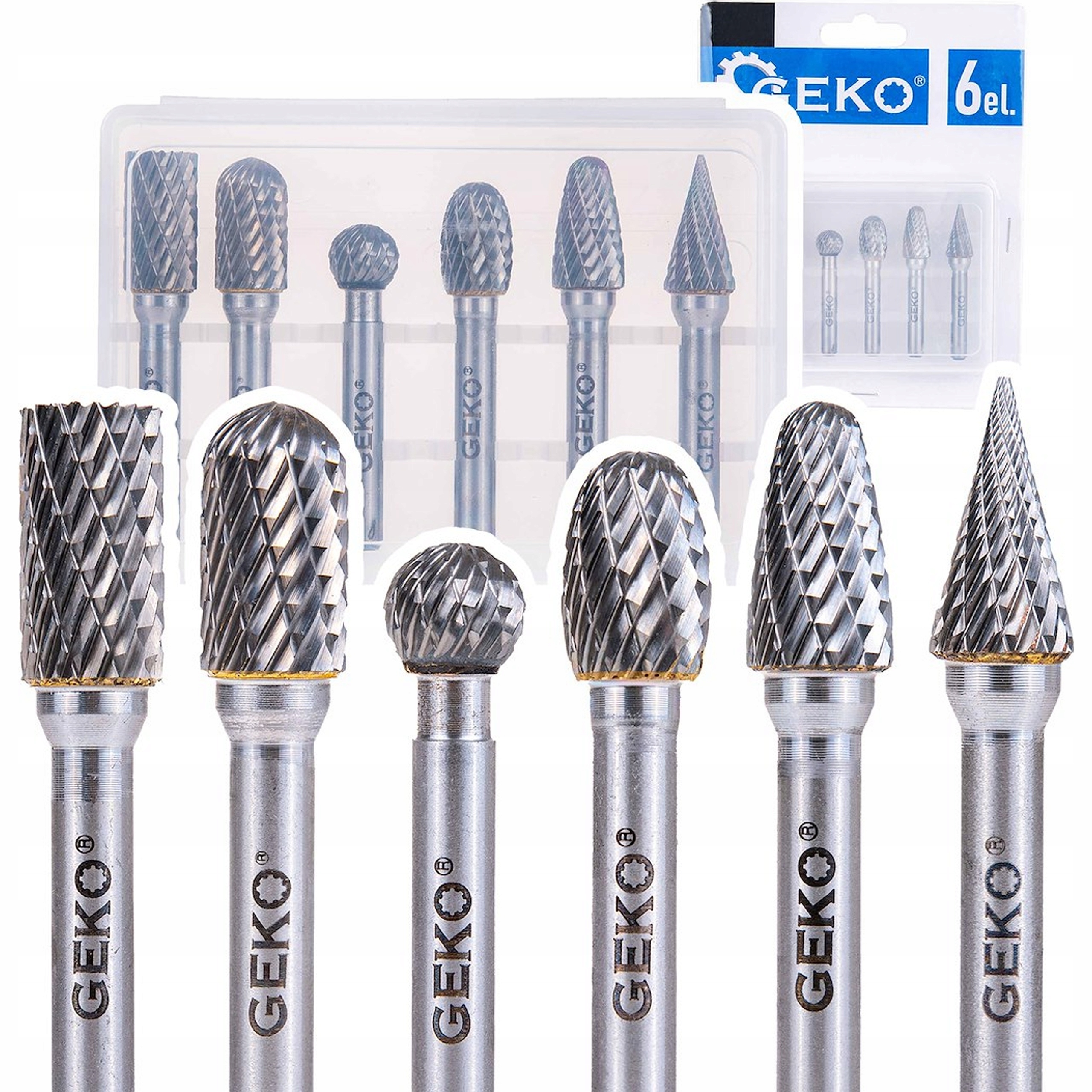 Sada fréz na kov 6 mm 6 ks karbid wolframu Geko G37498