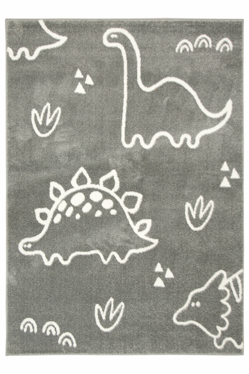 

160x230 cm Dinozaury Góry Szary Krem Miękki Dywan