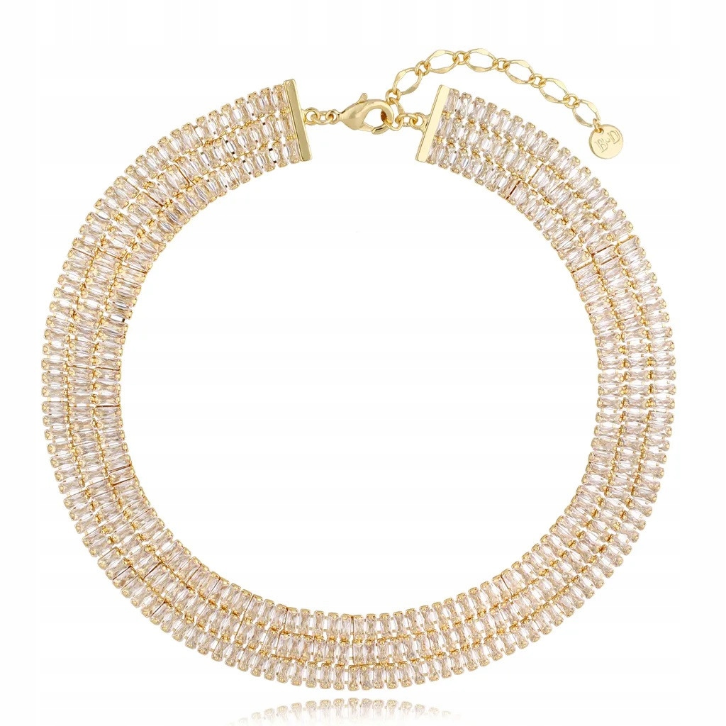 Náhrdelník By Dziubeka zlaté skleněné křišťály 47 cm