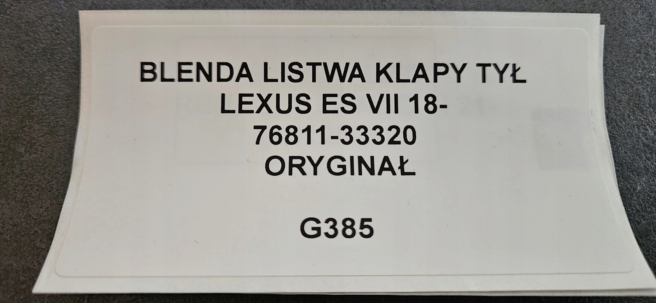 cap moulding bonnet rear part LEXUS ES VII 18- original 76811-33320