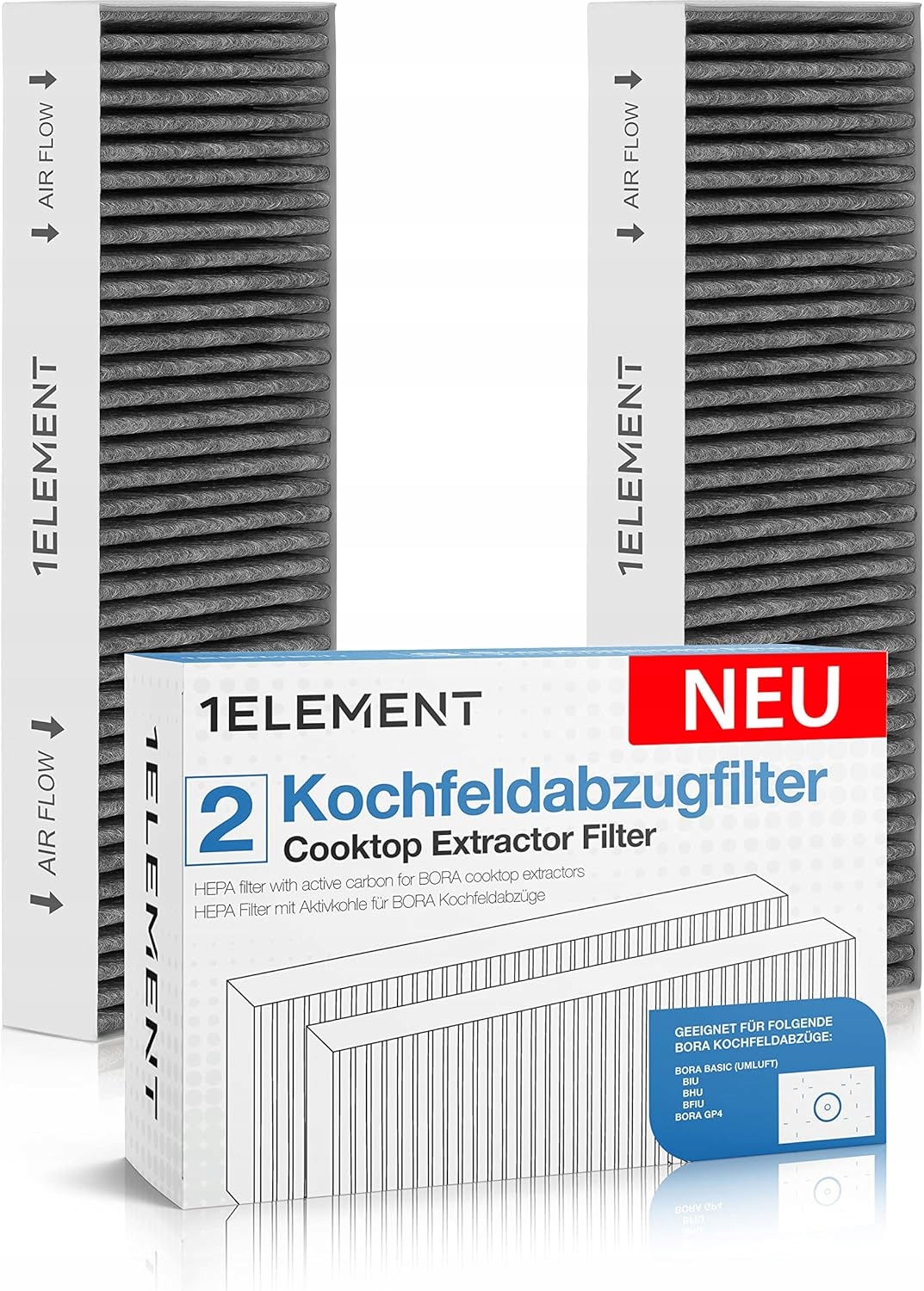 1Element Filtr do Bora Basic GP4 Bhu, Biu, Bfiu do okapu kuchennego 2 szt.