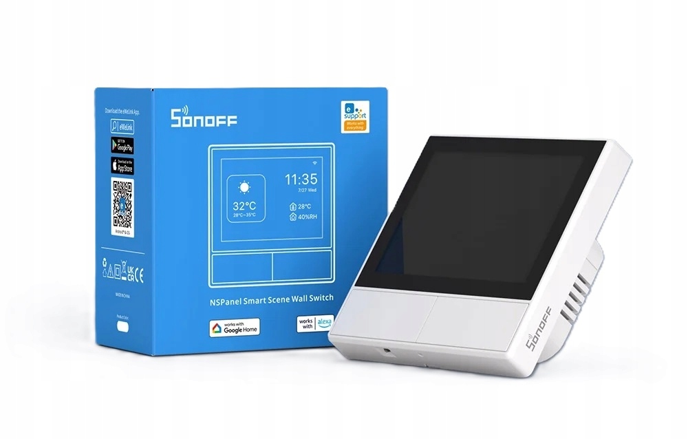 Panel Sterujący SONOFF NS Panel NSpanel biały HMI 2CH WIFI smart termostat