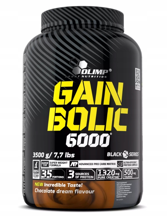 Olimp Gain Bolic 6000 3500g Čokoláda Gainer Masa Protein Bílkoviny