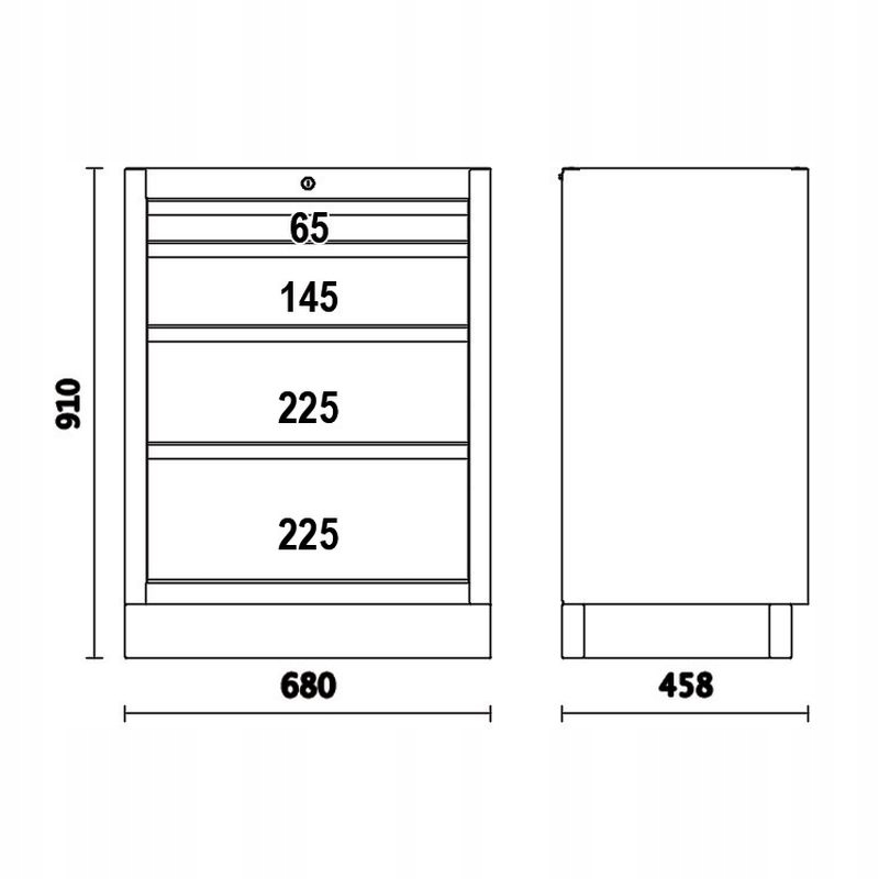 Moduł stały z 4 szufladami BETA meble C45PRO/M4 Marka Beta