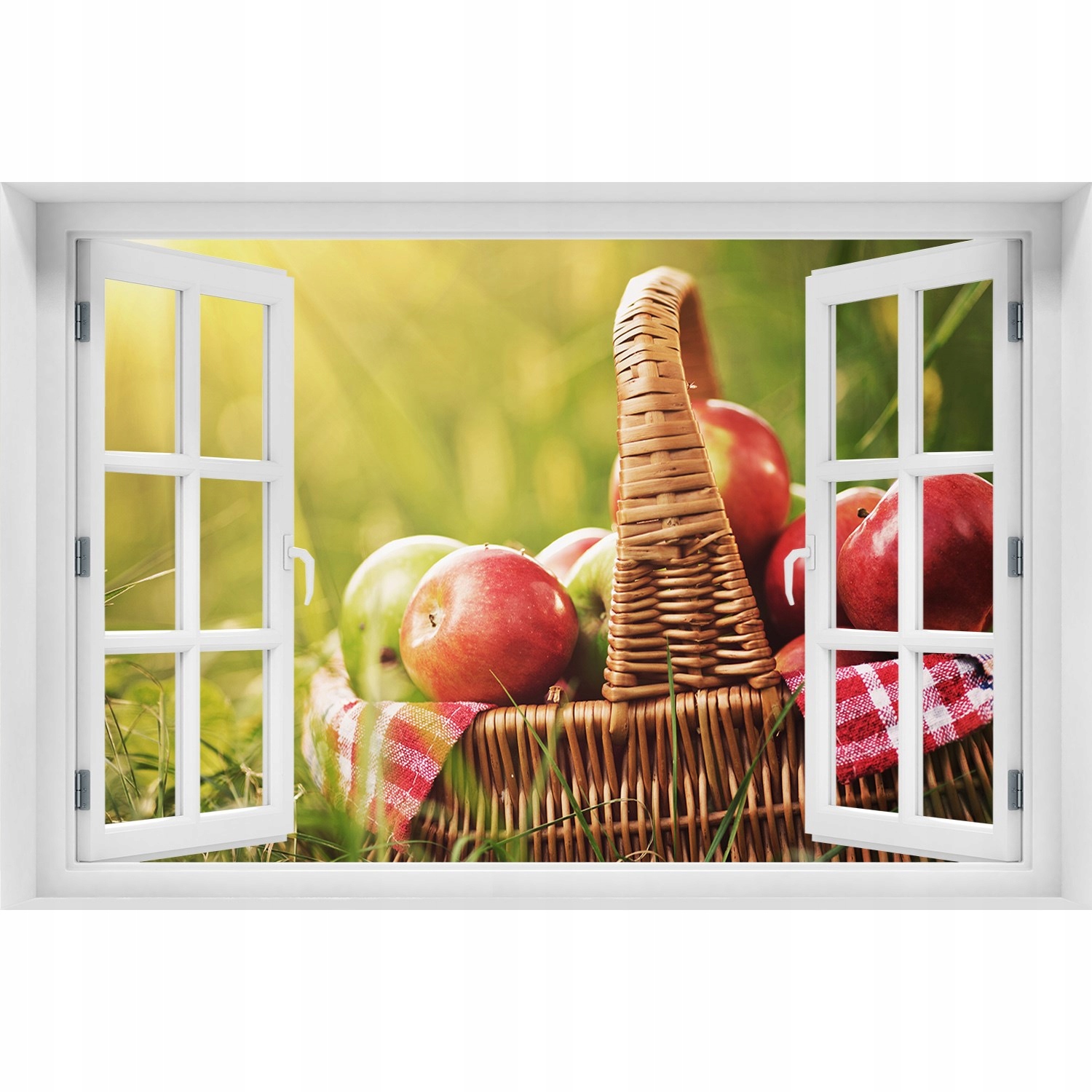 

Naklejka 3D Okno na ścianę Jabłka w koszu 90x60