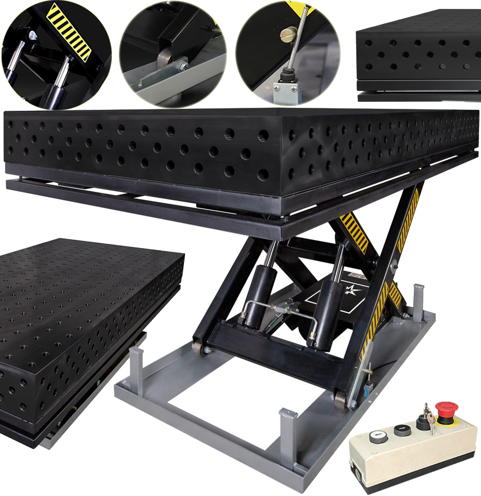 STÓŁ SPAWALNICZY SPARTU SPARTUS MAXIMUS 3D 2400x1200x200 NA PODNOŚNIKU D28