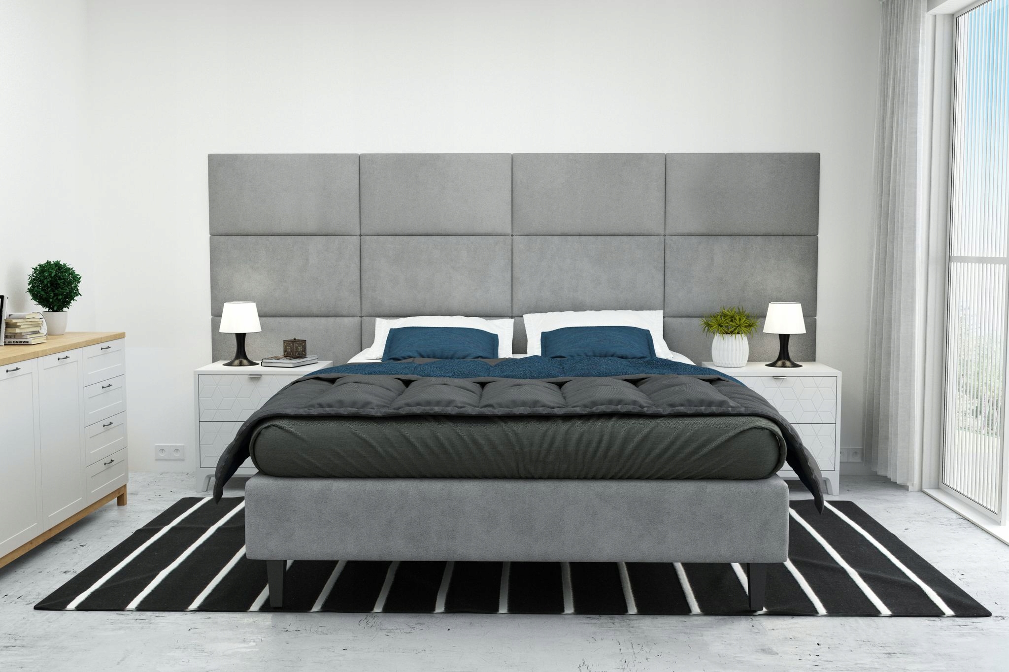 Panele ścienne tapicerowane 70x30 Zagłowie Wysokość mebla 70 cm