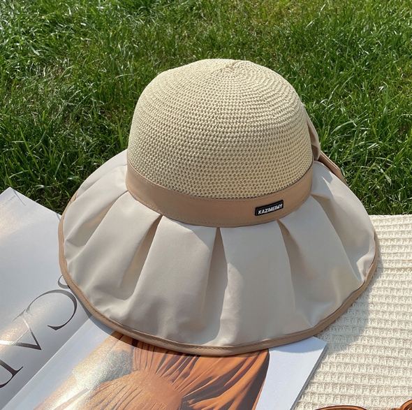 KAPELUSZ DAMSKI PRZECIWSŁONECZNY Z OCHRONĄ UV SŁOMKOWY PLAŻOWY LETNI Marka inna