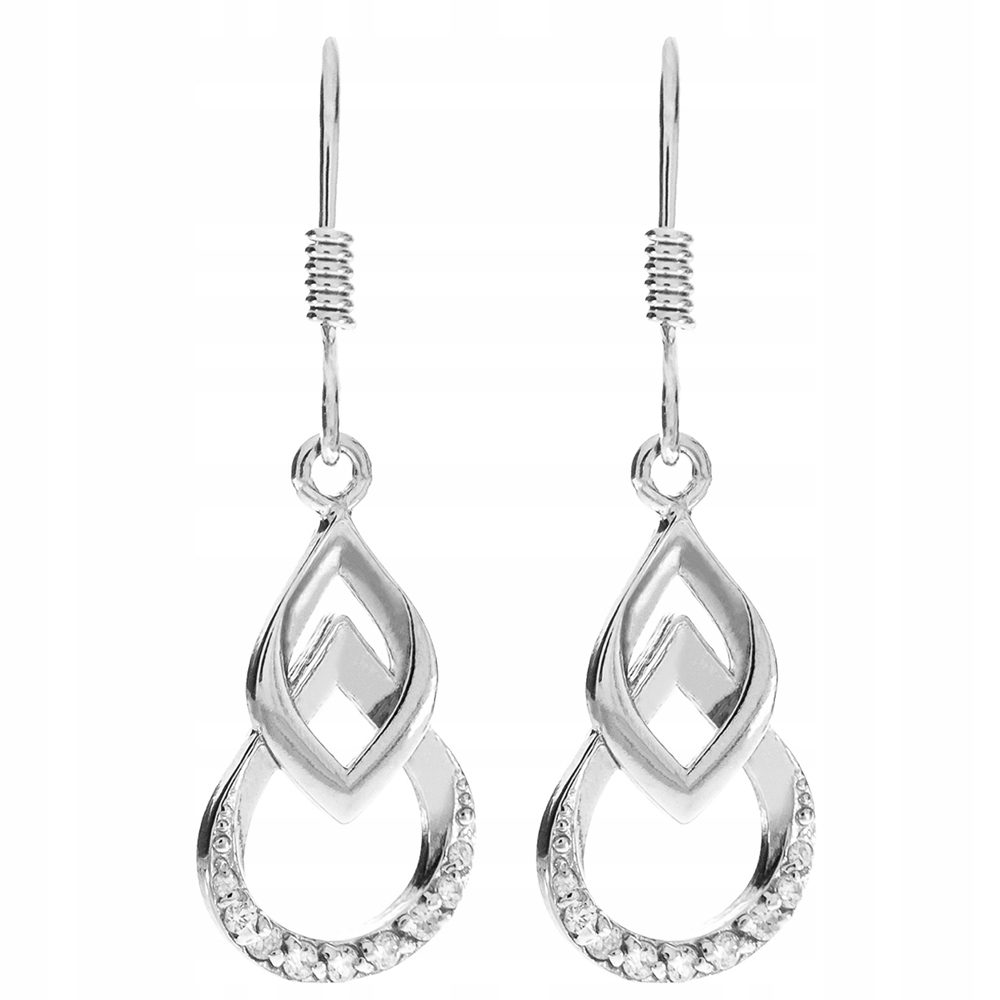 Wyjątkowe Srebrne Kolczyki Przestrzenne 925 Łezki