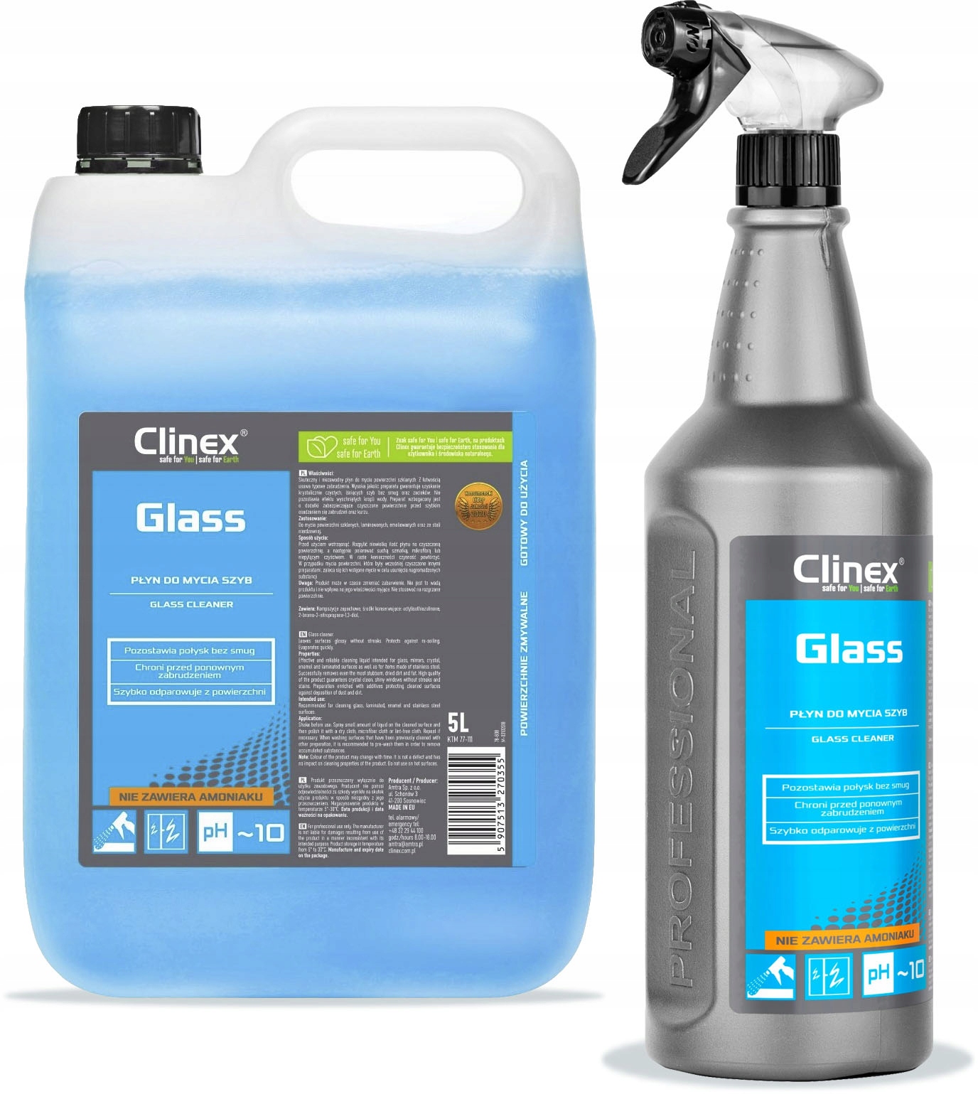 

Clinex Glass Płyn do mycia szyb Zestaw 1L 5L
