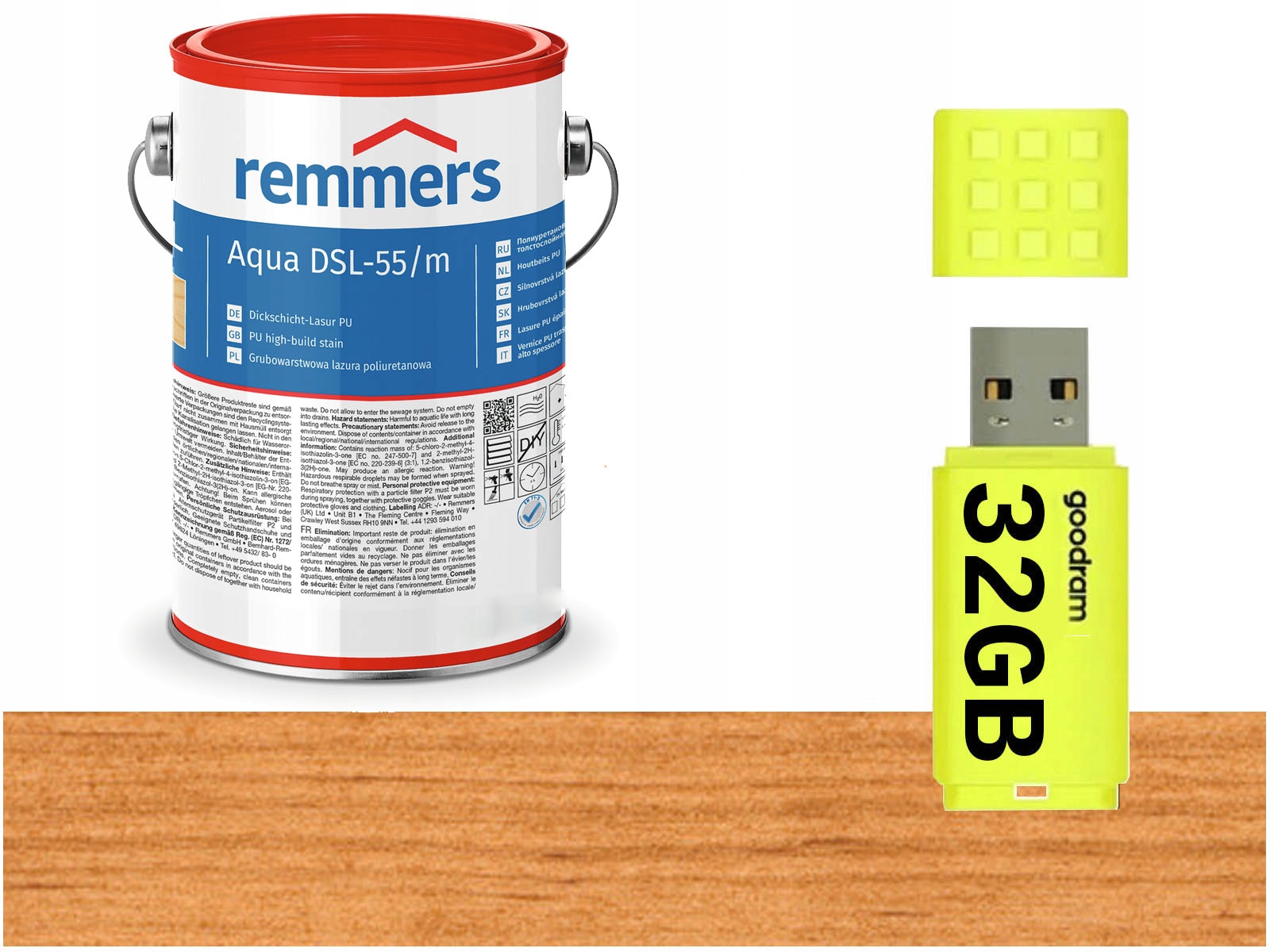 Remmers DSL-55 Lazura oken dveří 2,5 L Modřín