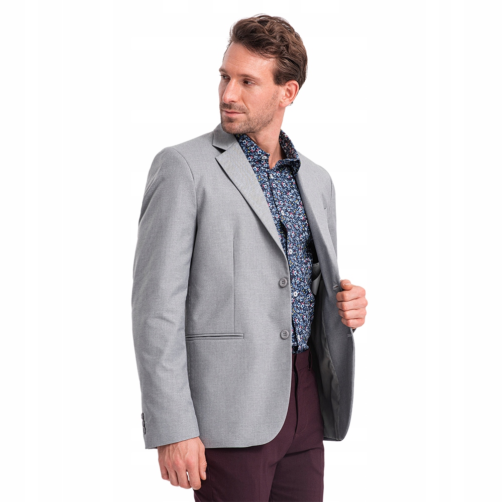 Klasická sako s 80% polyester šedá V1 OM-BLZB-0115 M