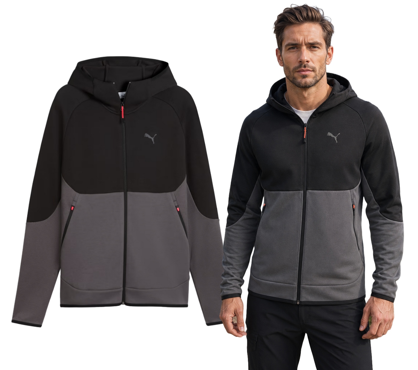 Bluza męska sportowa Puma z kapturem na zamek 693951 34 czarny L