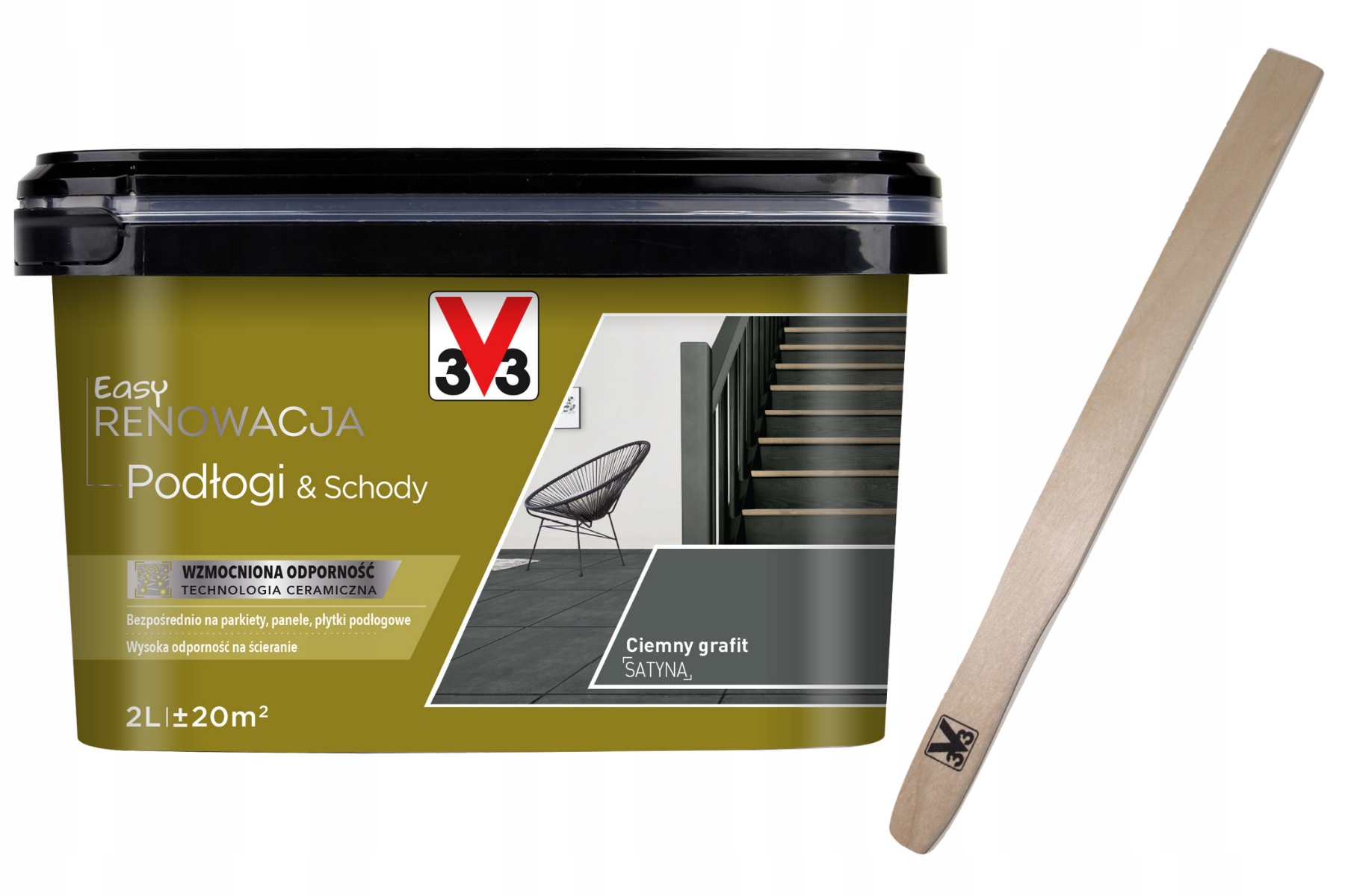 

V33 Easy Renowacja Podłogi Schody Ciemny Grafit 2L