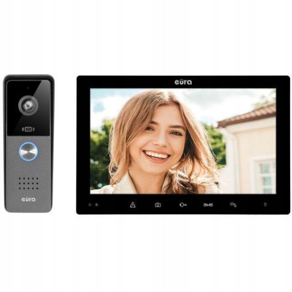 Eura Vdp 85A3 Wideodomofon WiFi Ekran 10.1 cala Rfid Ahd 1080p