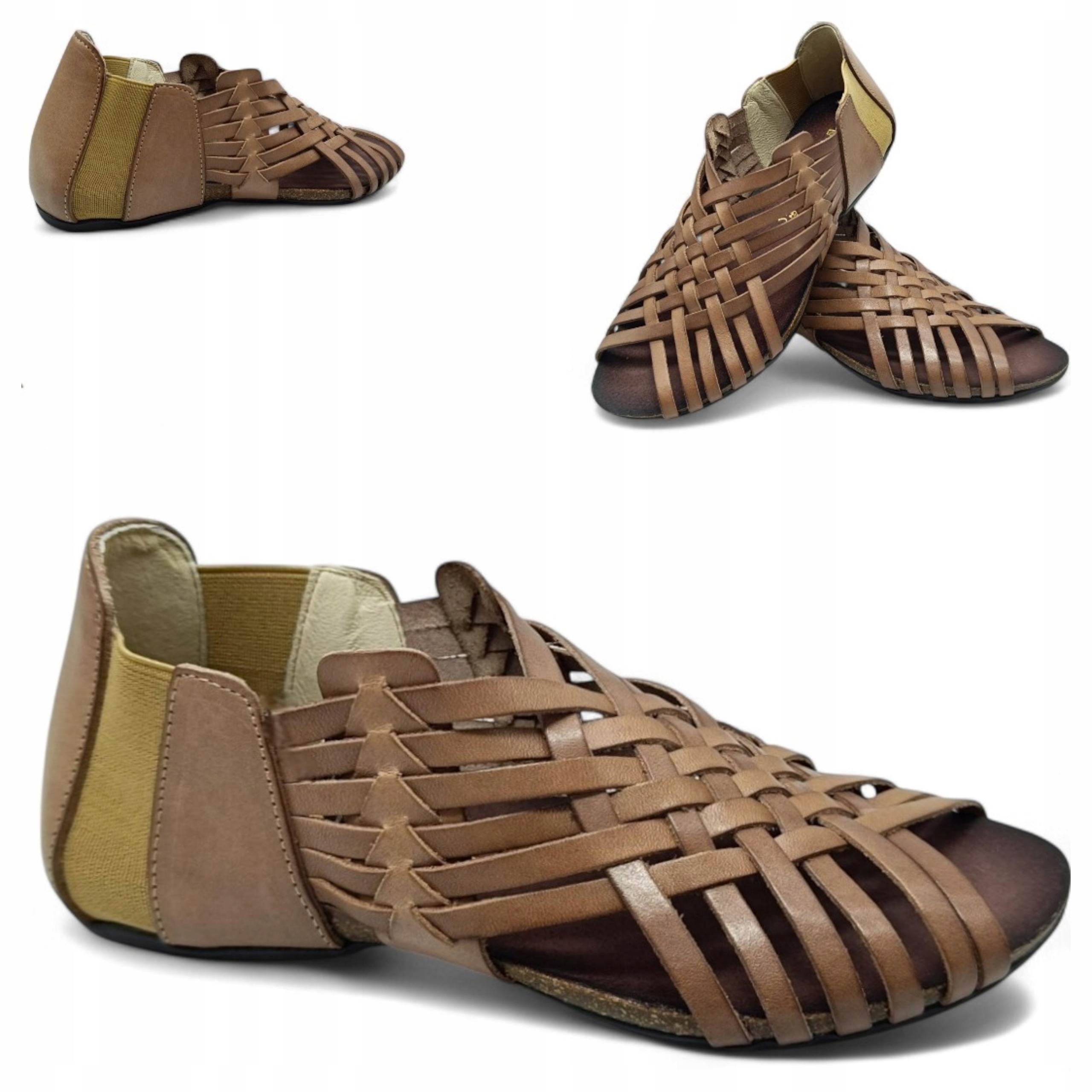 Dámské kožené sandály Verano nazouvací Elegantní Pohodlné Hnědé 41