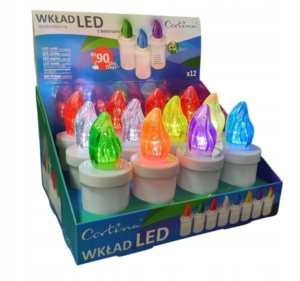 

Wkład Do Zniczy Led 90 dni MIX kolorów Pakiet 12