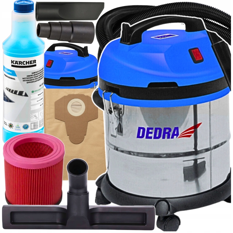 ODKURZACZ PRZEMYSŁOWY BEZWORKOWY BUDOWLANY SUCHO MOKRO PŁYN KARCHER 2200W