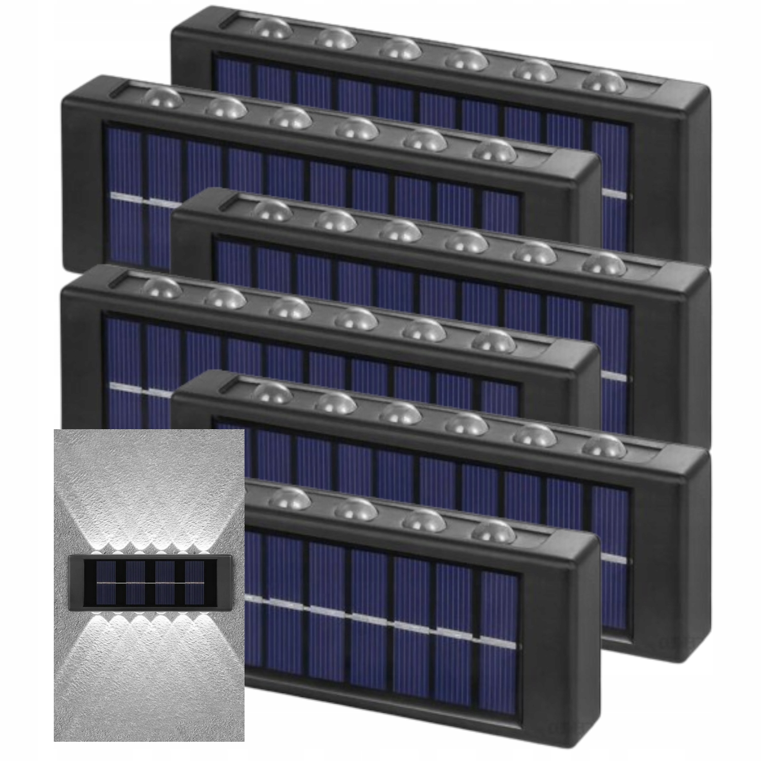 6x Solární Led venkovní lampa Vodotěsná na balkon Terasa Režim Nahoru Dolů