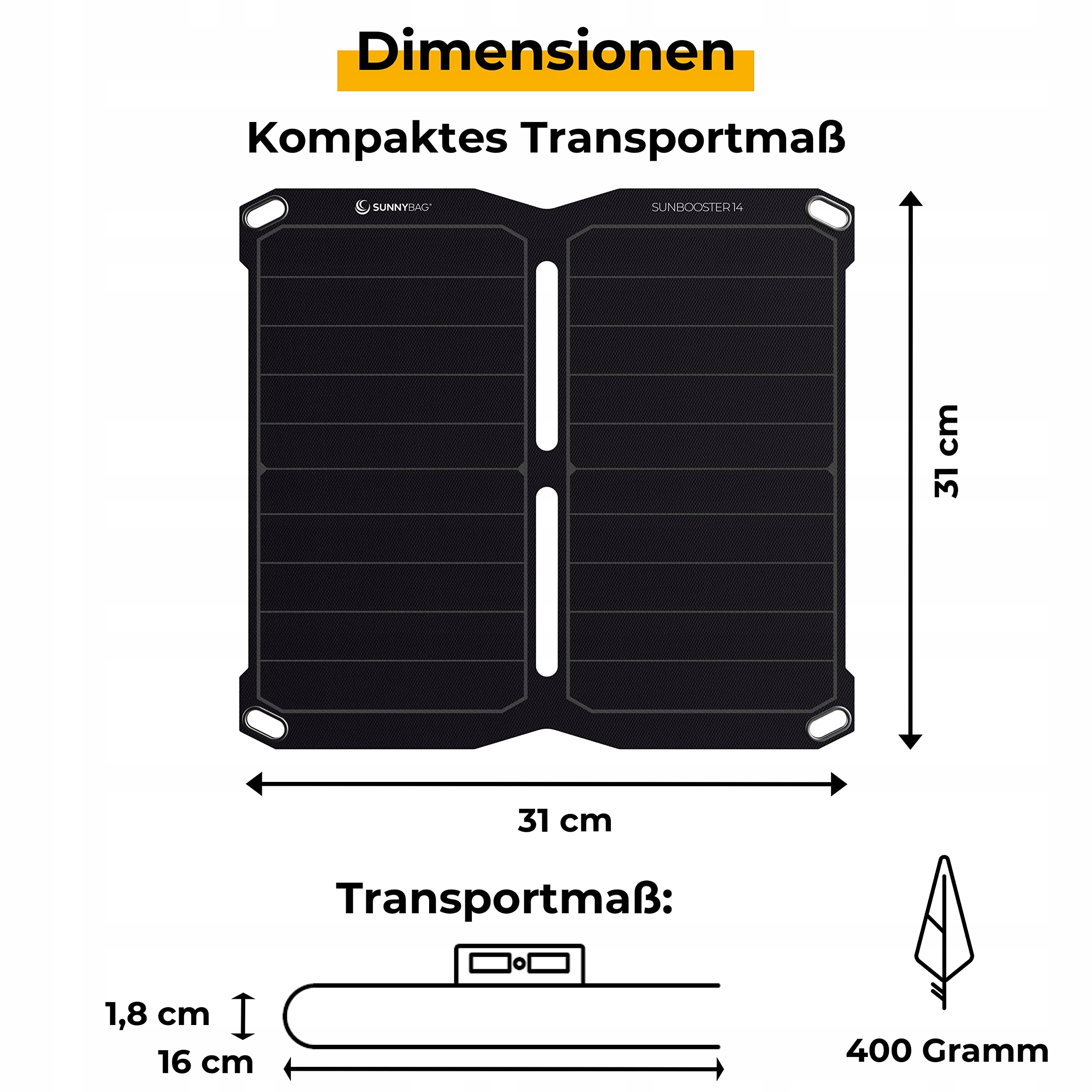 SUNNYBAG Solarladowarka 14W Faltbar Wodoodporna 2xUSB Outdoor Camping — miniatura 4