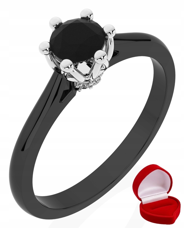 Zlatý Prstýnek 585 14k Brylant Č. 0,30 ct Černé Zlato R23