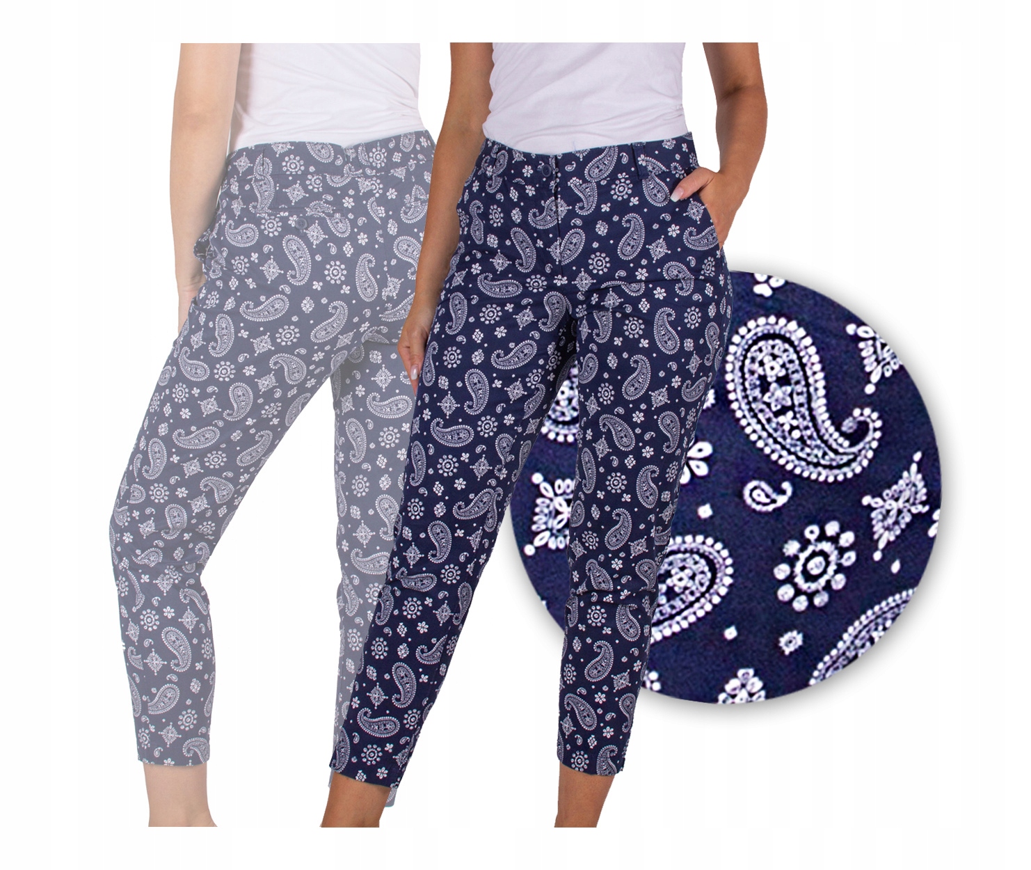 

Chinosy spodnie damskie Cygaretki Plus Size 50
