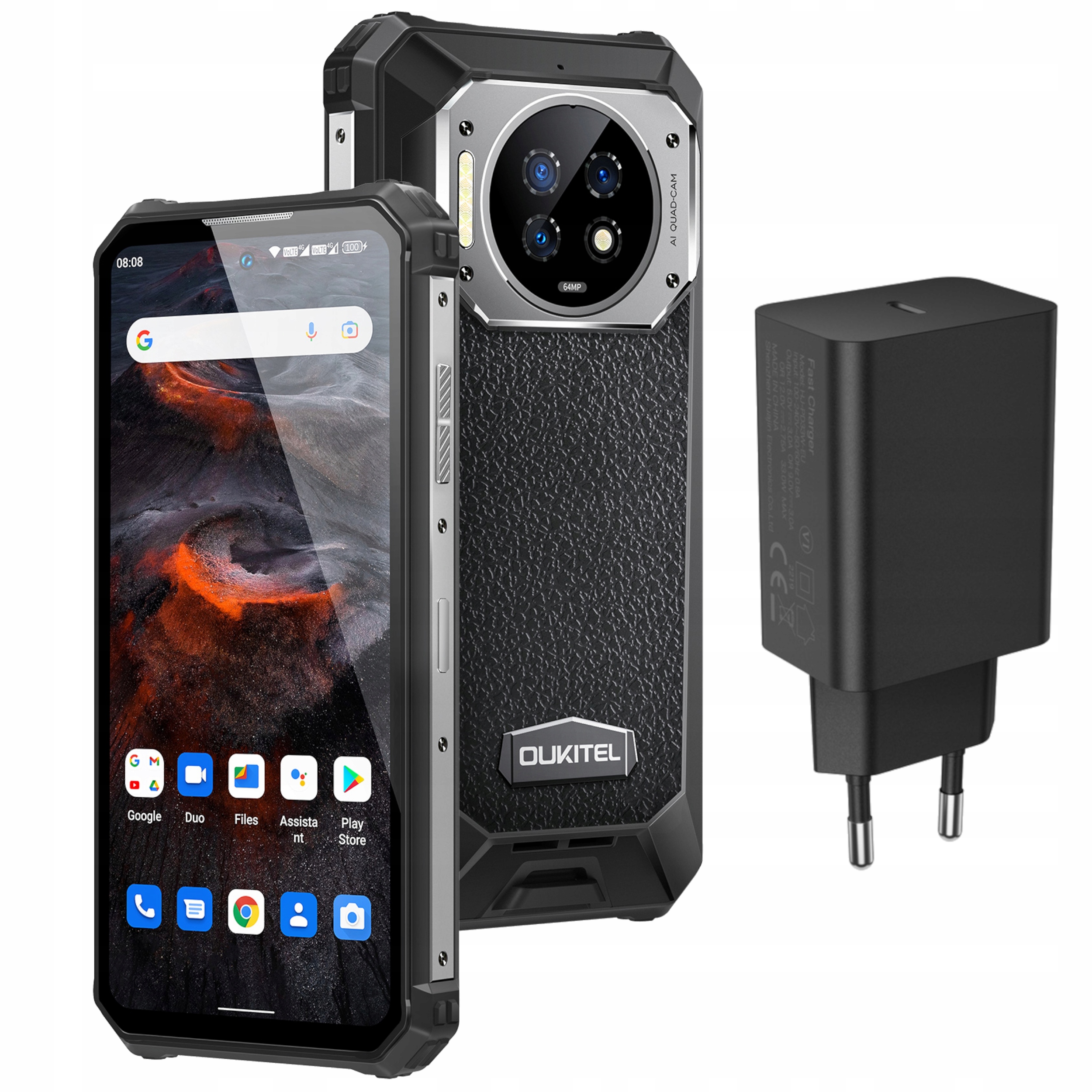 Pancerny Smartfon Oukitel WP19 21000mAh 8GB/256GB Noktowizja Ładowarka