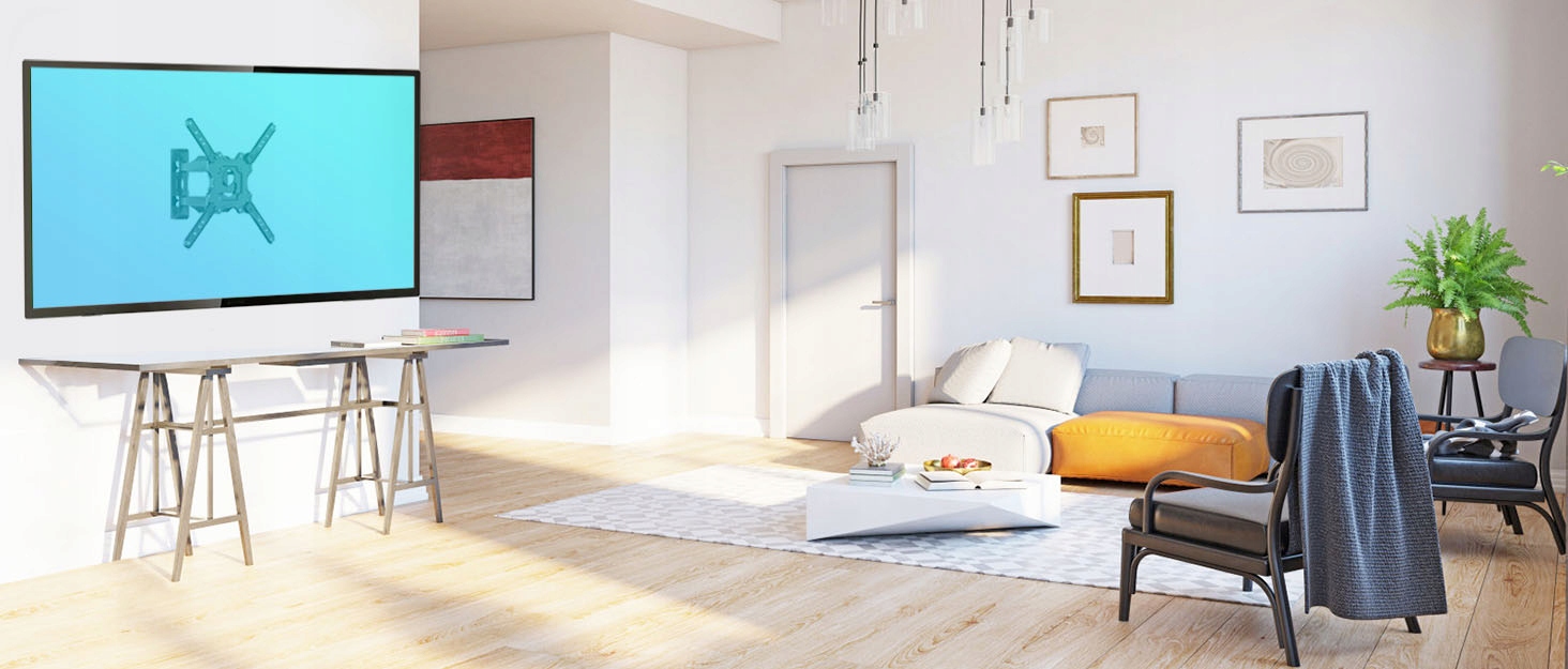 Uniwersalny Mocny Obrotowy Uchwyt Wieszak TV Telewizora Monitora 32-55 VESA Typ Obrotowy Uchylny