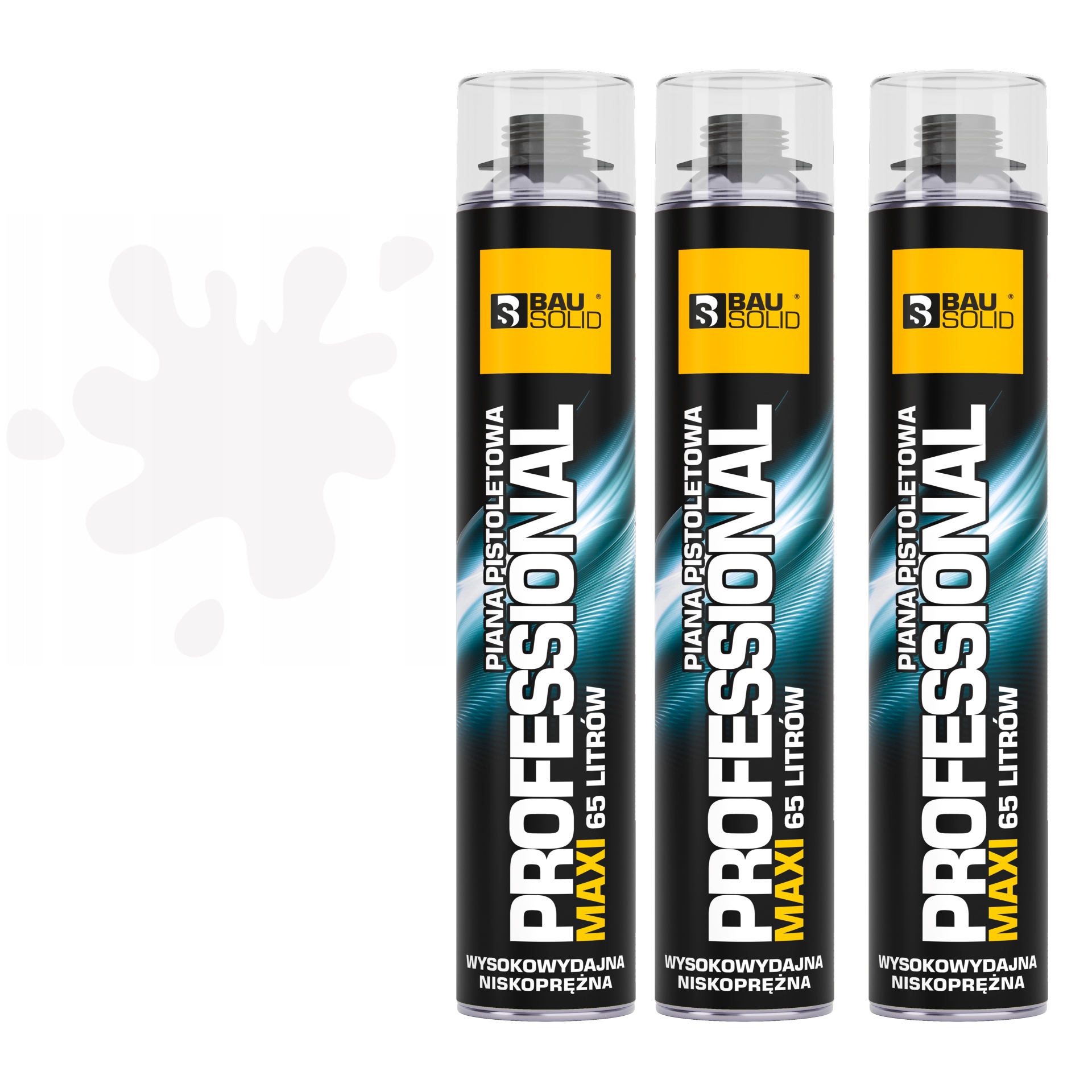 Montážní pěna nízkotlaká pistolová 3x 870 ml Profesionální Bausolid