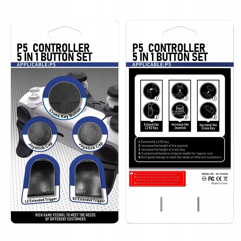 

Zestaw Przedłużki trigger R2 L2+Nakładki+D-pad PS5