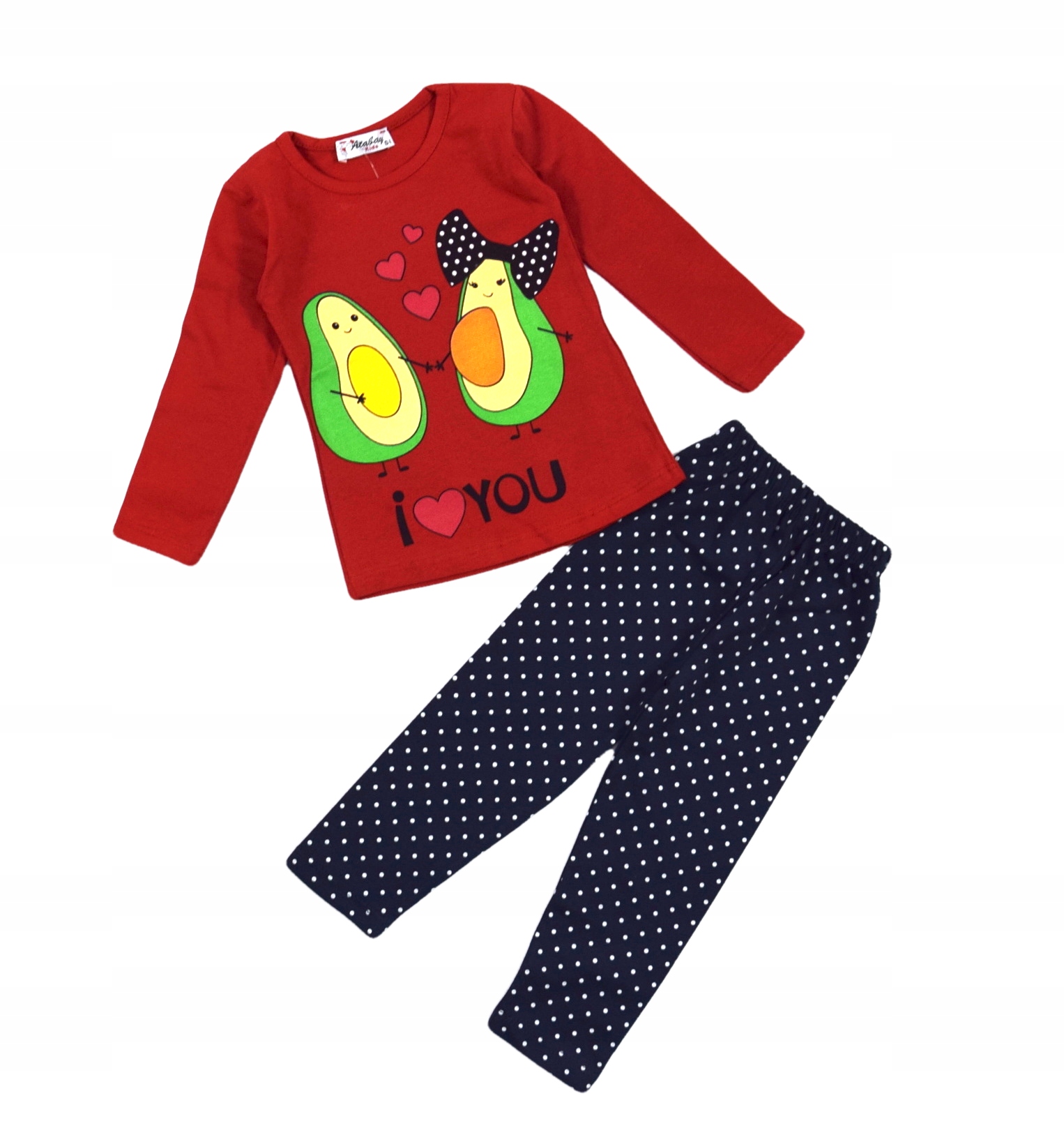 КОМПЛЕКТ ЛЕГГИНСЫ БЛУЗКА АВОКАДО КРАСНЫЙ 110/116