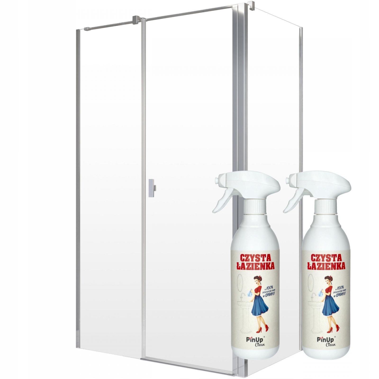 Kabina prysznicowa prysznic 90x100 L szkło czyste pianka czyszcząca PinUp