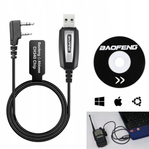 Kabel USB do Programowania Krótkofalówki Baofeng UV-5R 82 888 + Program Model kabel USB + CD