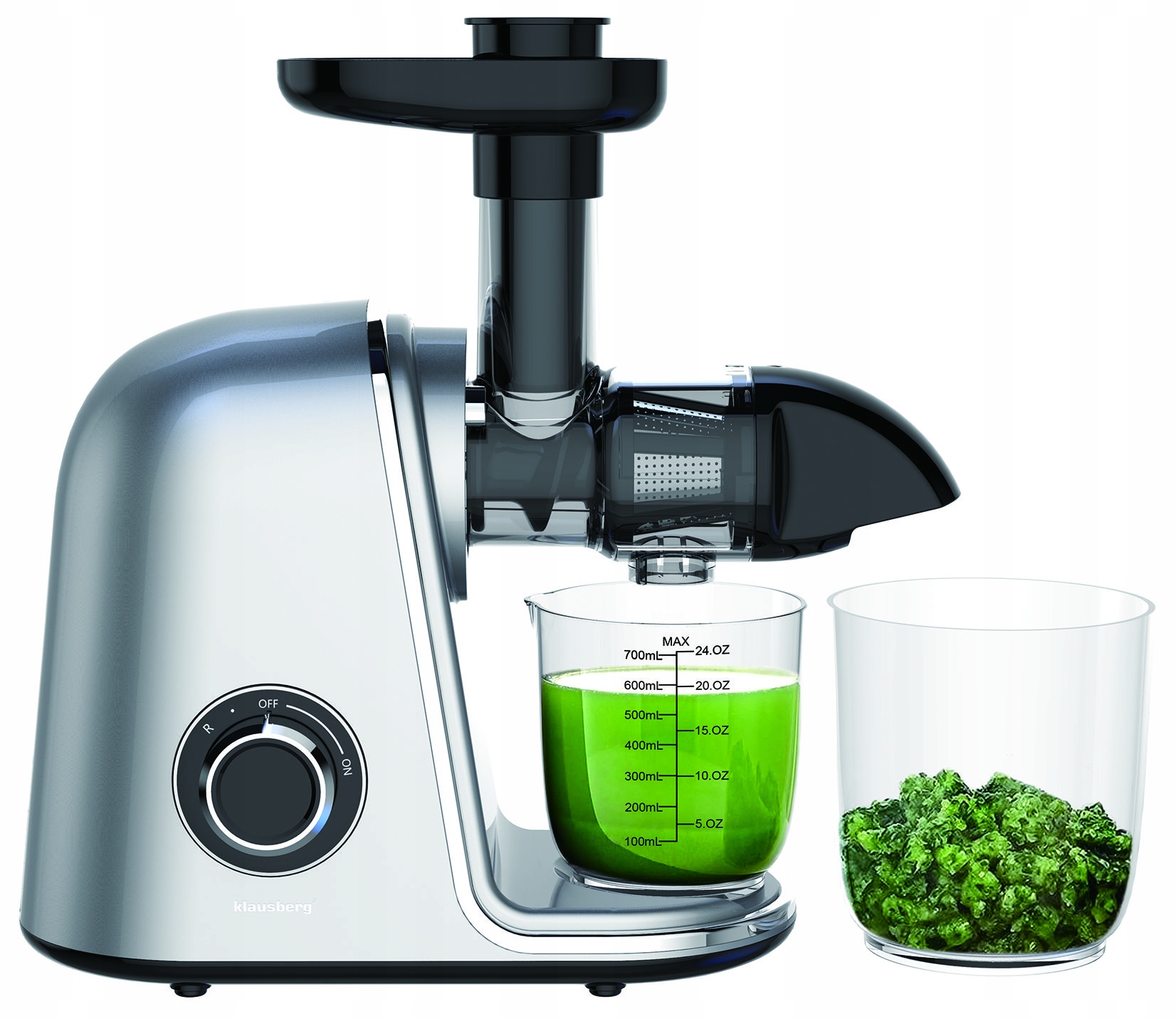 Pomalý odšťavovač 150 W Zeleninová šťava z ovocia Cold Press Klausberg 7868