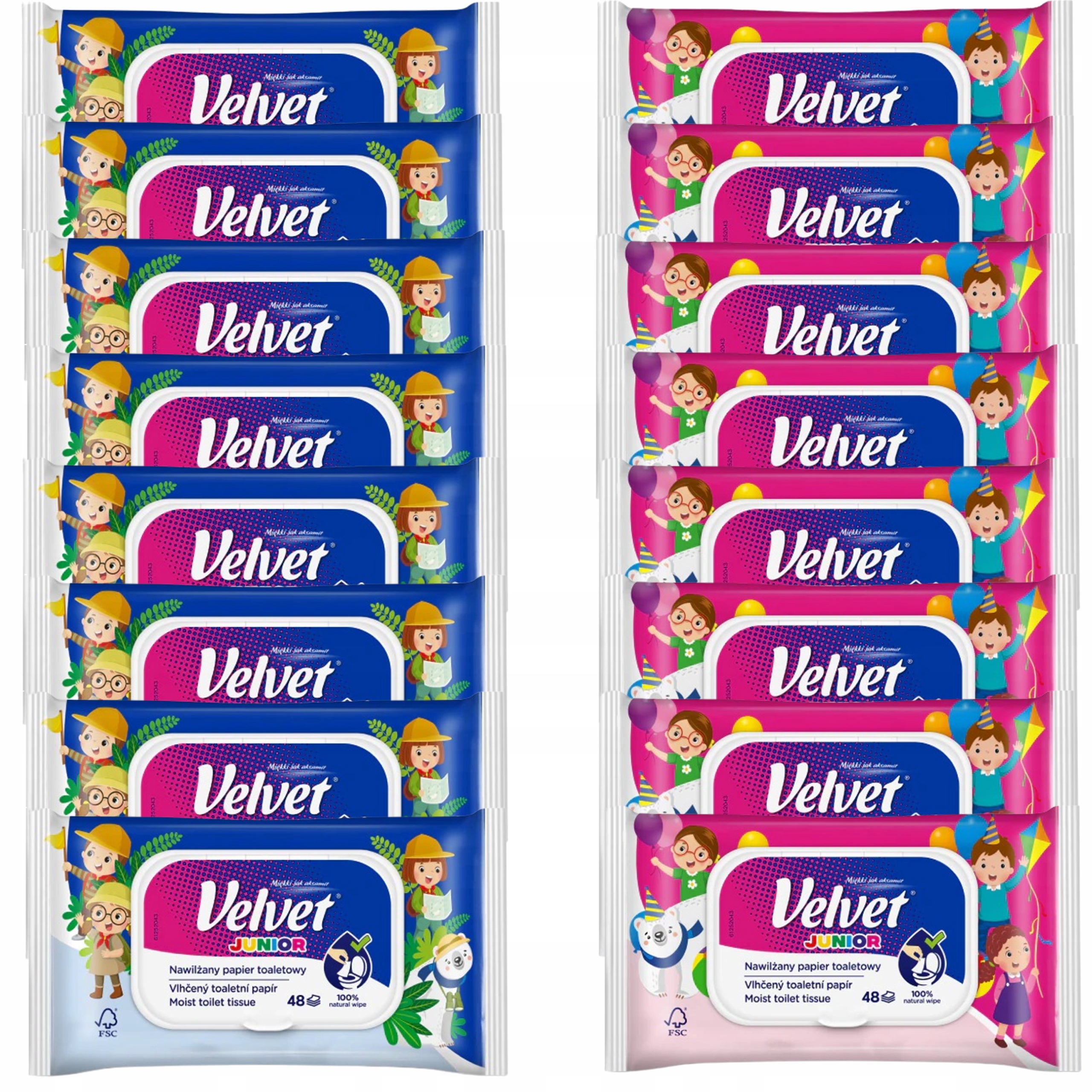 

Velvet Papier Toaletowy Nawilżany Junior 16x48