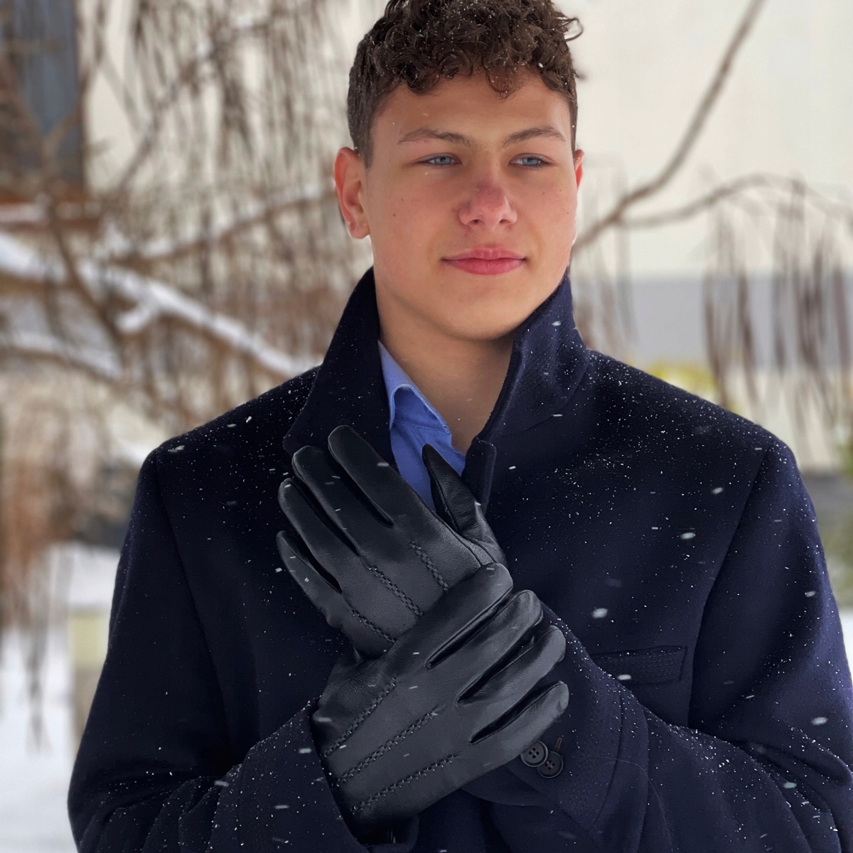 SKÓRZANE RĘKAWICZKI MĘSKIE SKÓRA OCIEPLANE XL Rozmiar XL