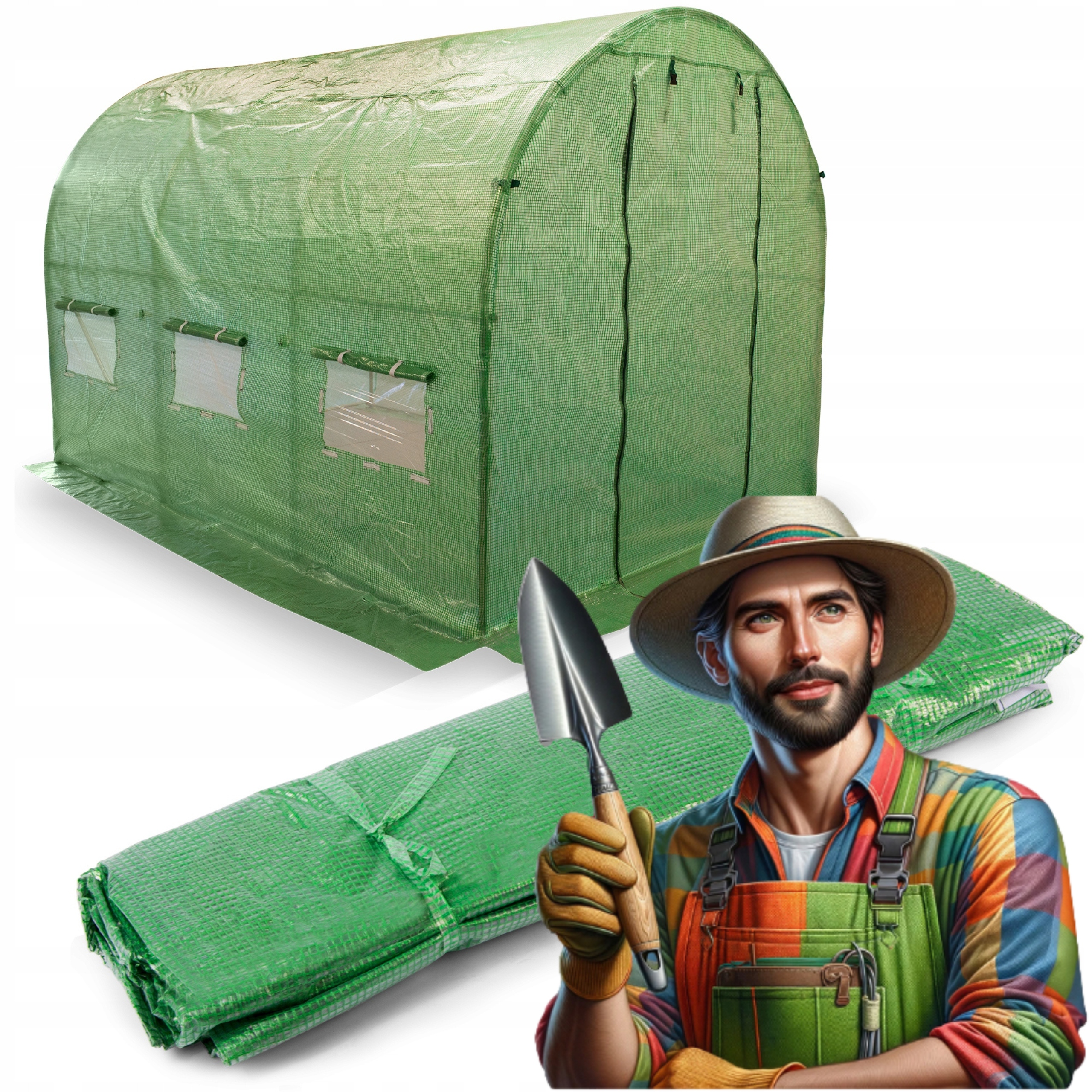 Fólie Náhradní Povlak Na Zahradní Tunel Fóliový Skleník 3x2x2 m 6 m² UV-4