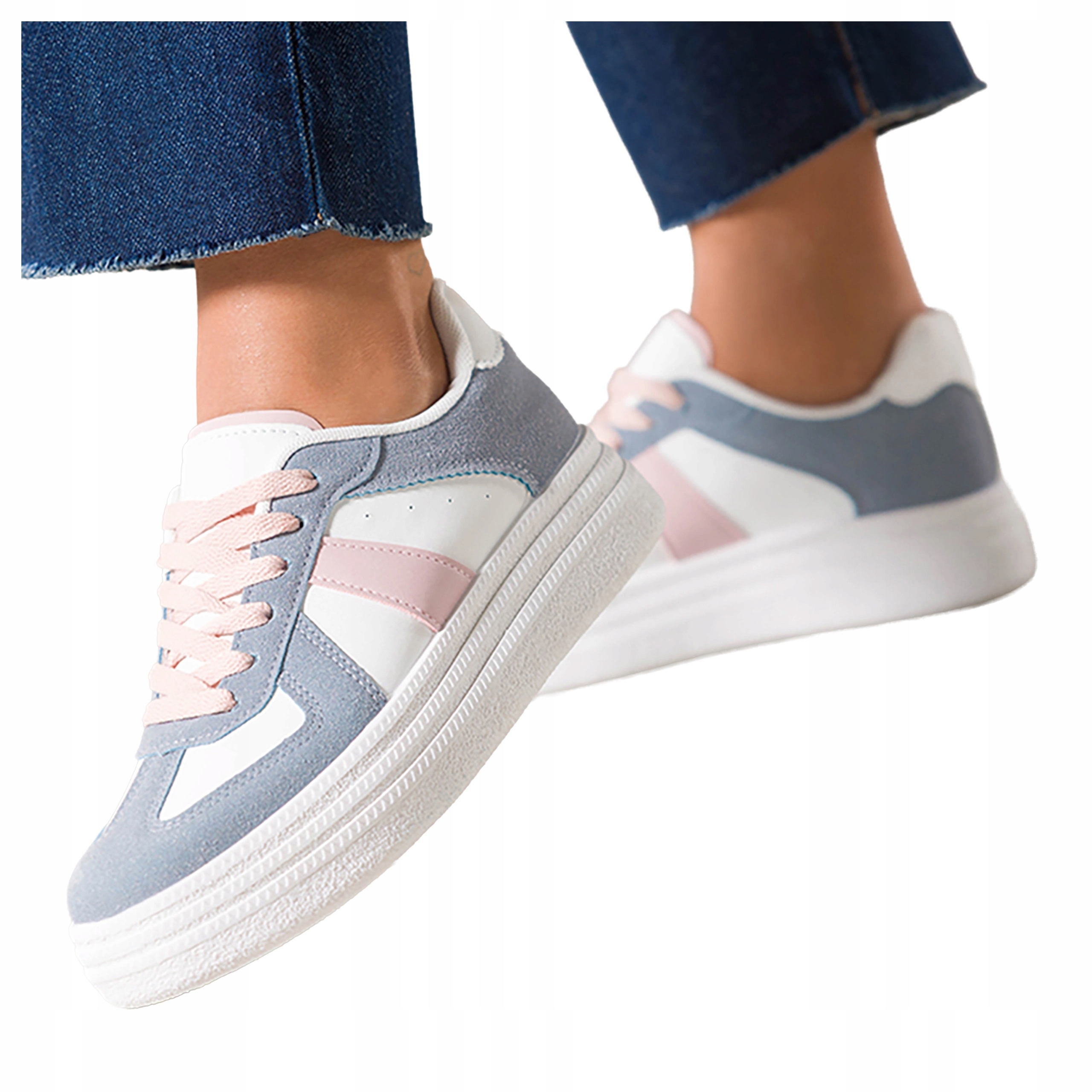 Modré dámské Módní Tenisky na platformě, sportovní šněrování, velikost 41