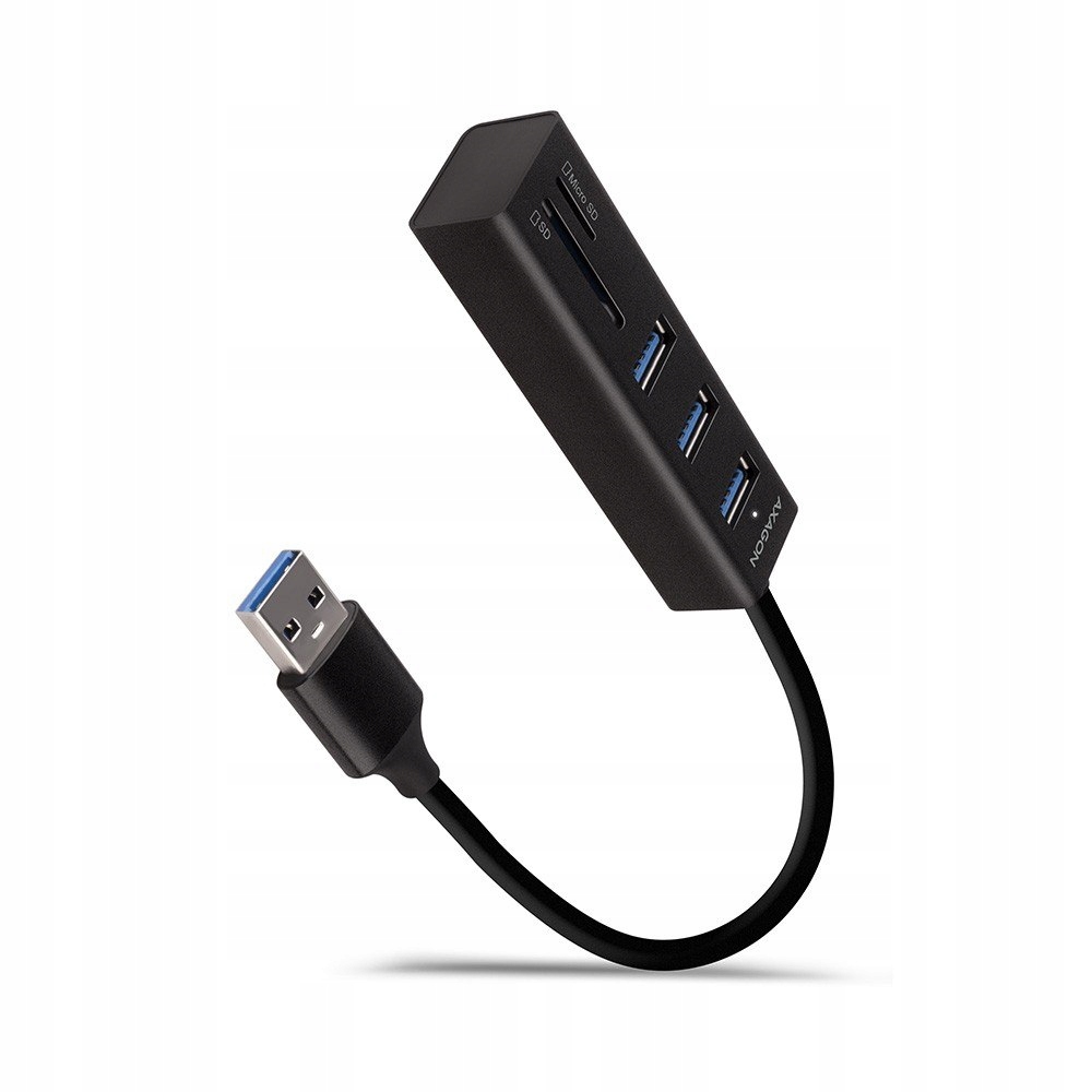 Axagon HMA-CR3A Wieloportowy hub 3x Usb-a SD/mic