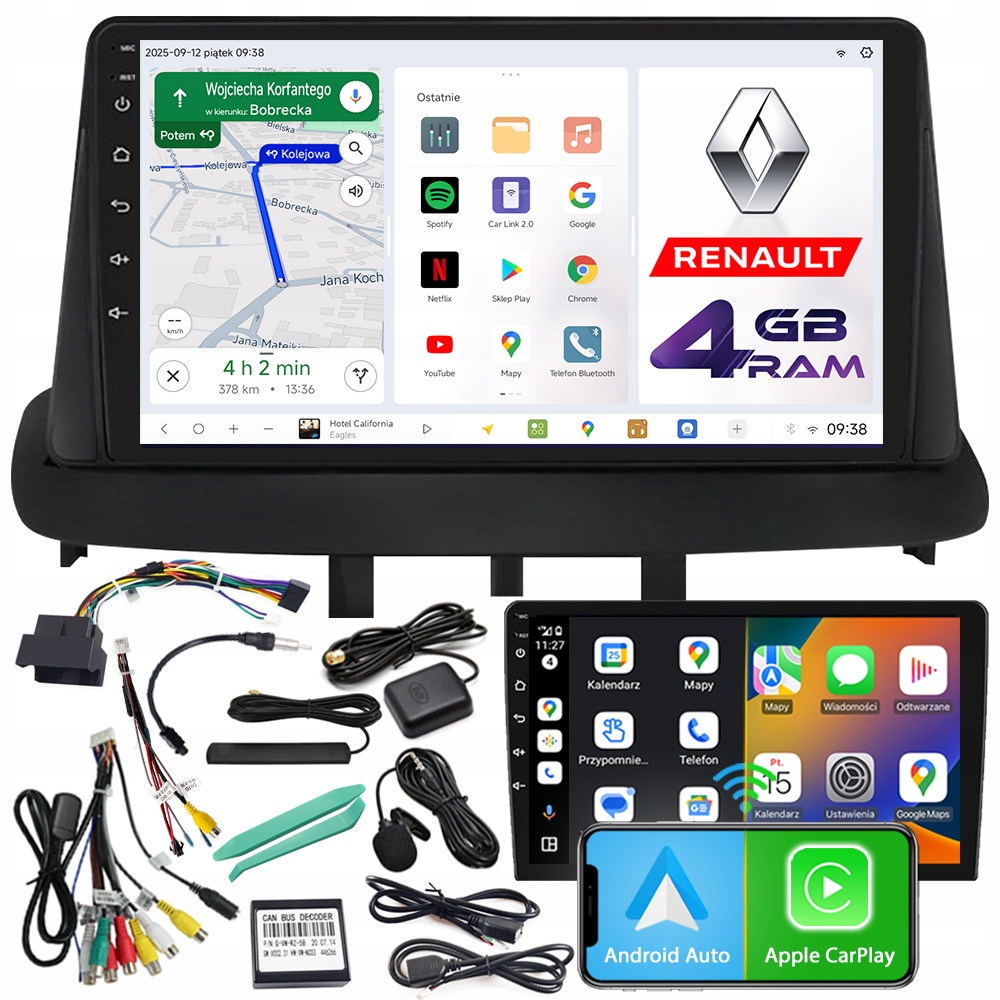 Autorádio Ncs D9 Renault Megane 3 III 2008-2014 Android 4GB Lte