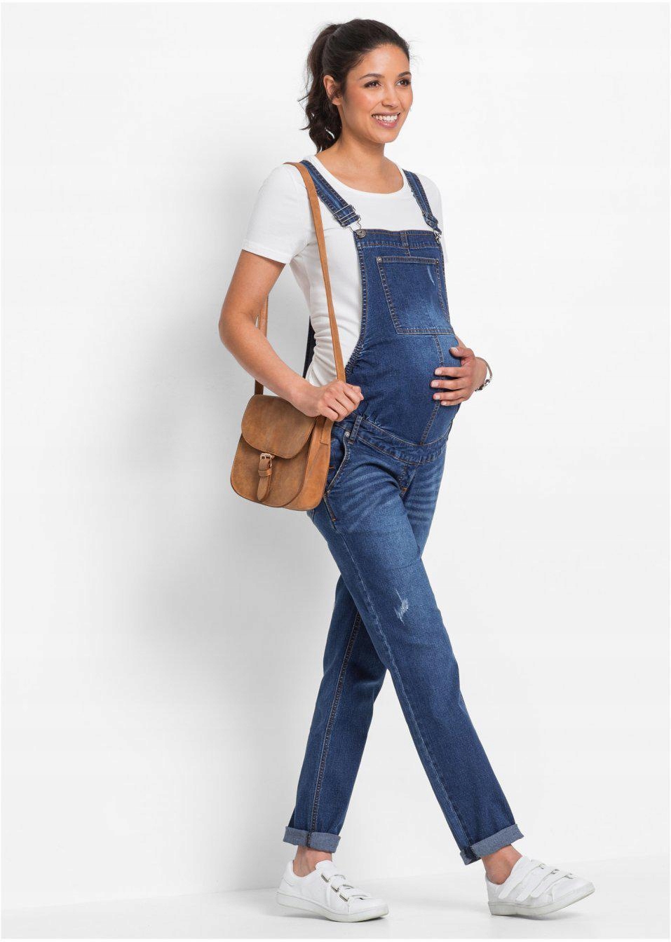 Bonprix OGRODNICZKI JEANSOWE CIĄŻOWE 42 Rozmiar 42