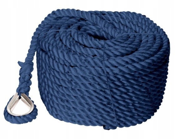 Kotviace lano 40 m, priemer 14 mm, max. 2450 kg, modré
