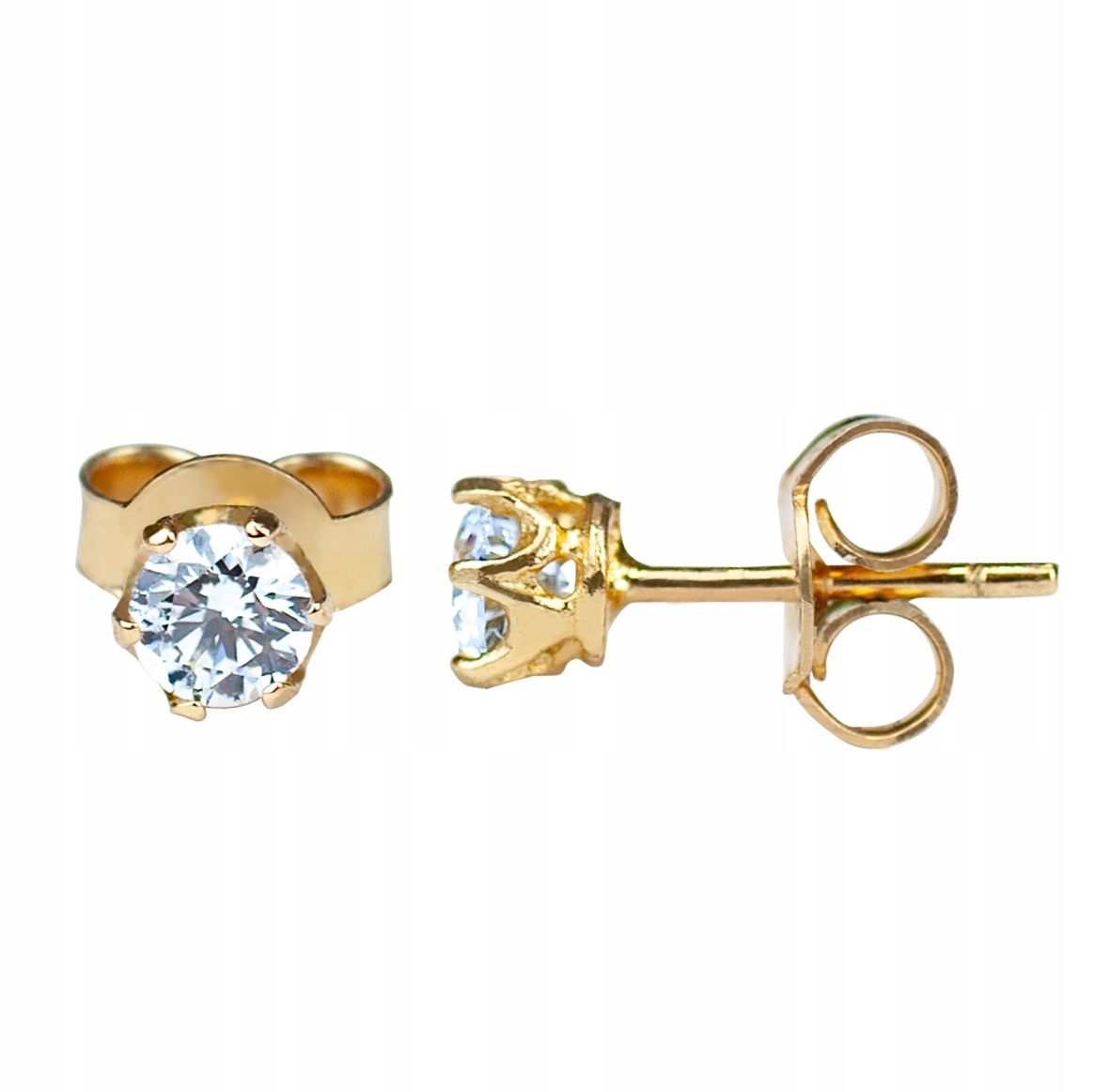 Drobné Náušnice Se Zirkonem Zlato Pr. 585 Na Tyčinku